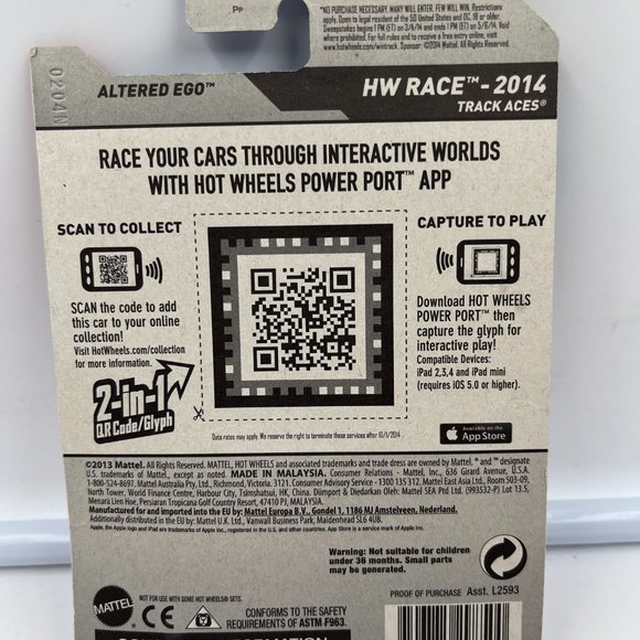 2014 Hot Wheels #167 HW Race-Track Aces ALTERED EGO Red/Black w/Gold MOC - Picture 3 of 3